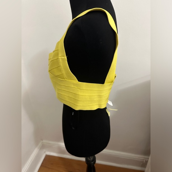 Herve Leger X forever 21 Bandage Crop Top - Women | Color: yellow | Size: L - Picture 3 of 6